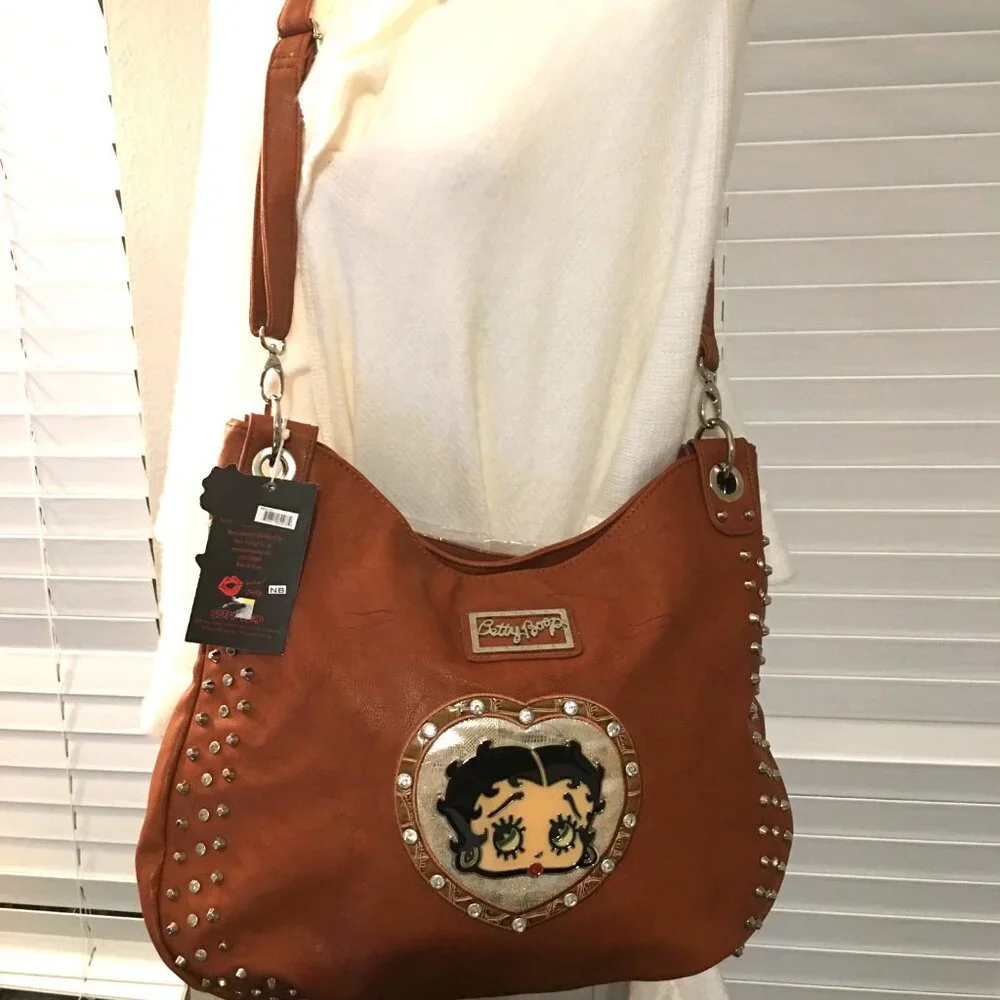 Betty Boop Faux Leather Brown Purse 17x12 - LAST ONE